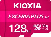 KIOXIA EXCERIA PLUS G2 R100/W65 microSDXC 128GB Kit, UHS-I U3, A1, Class 10