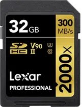 Lexar Professional 2000x Gold Series R300/W260 SDHC 32GB, UHS-II U3, Class 10
