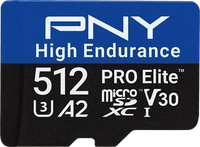 PNY Pro Elite High Endurance R100/W90 microSDXC 512GB Kit, UHS-I U3, A2, Class 10