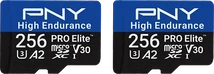 PNY Pro Elite High Endurance R100/W90 microSDXC 256GB Kit, UHS-I U3, A2, Class 10, 2er-Pack