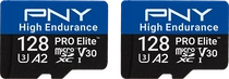 PNY Pro Elite High Endurance R100/W90 microSDXC 128GB Kit, UHS-I U3, A2, Class 10, 2er-Pack
