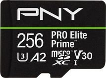 PNY Pro Elite Prime R200/W150 microSDXC 256GB Kit, UHS-I U3, A2, Class 10