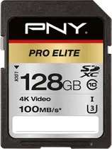 PNY Pro Elite R100/W90 SDXC 128GB, UHS-I U3, Class 10
