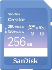 SanDisk Creator R280/W150 SDXC 256GB, UHS-II U3, Class 10