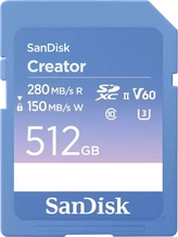 SanDisk Creator R280/W150 SDXC 512GB, UHS-II U3, Class 10