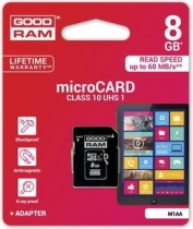 goodram M1AA microSDHC 8GB Kit, UHS-I, Class 10