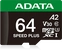 ADATA SPEED PLUS R160/W140 microSDXC 64GB Kit, UHS-I U3, A2, Class 10