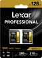 Lexar Professional 1800x Gold Series R280/W210 SDXC 128GB, UHS-II U3, Class 10, 2er-Pack