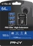 PNY Pro Elite High Endurance R100 microSDXC 64GB Kit, UHS-I U3, A2, Class 10, 3er-Pack