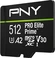 PNY Pro Elite Prime R200/W150 microSDXC 512GB Kit, UHS-I U3, A2, Class 10
