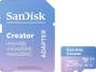 SanDisk Creator R190/W130 microSDXC 256GB Kit, UHS-I U3, A2, Class 10