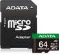 ADATA SPEED PLUS R160/W140 microSDXC 64GB Kit, UHS-I U3, A2, Class 10