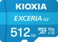 KIOXIA EXCERIA G2 R100/W50 microSDXC 512GB Kit, UHS-I...