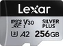 Lexar Professional SILVER PLUS R205/W150 microSDXC 256GB Kit, UHS-I U3, A2, Class 10