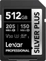 Lexar Professional SILVER PLUS R205/W150 SDXC 512GB,...