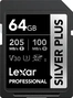 Lexar Professional SILVER PLUS R205/W100 SDXC 64GB,...