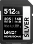 Lexar Professional SILVER R205/W140 SDXC 512GB, UHS-I...