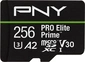 PNY Pro Elite Prime R200/W150 microSDXC 256GB Kit, UHS-I U3, A2, Class 10