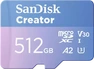 SanDisk Creator R190/W130 microSDXC 512GB Kit, UHS-I...
