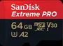 SanDisk Extreme PRO R200/W90 microSDXC 64GB Kit, UHS-I U3, A2, Class 10